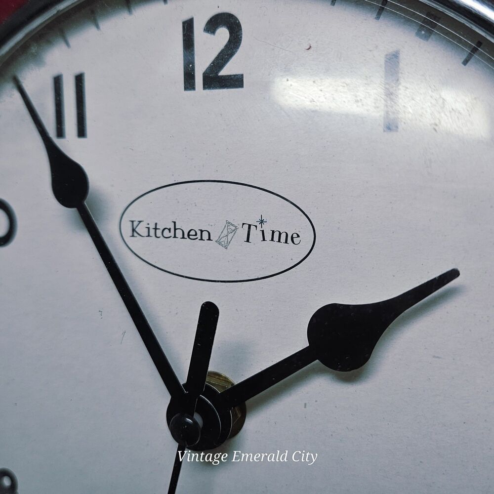 Vtg RZK Kitchen Red Wall Clock & Timer MCM- Needs New analog Clock/Timer Works - Picture 7 of 12